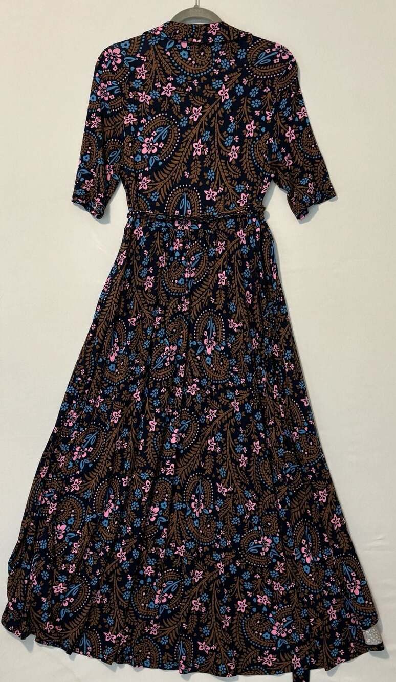 Boden‎ Floral Paisley Jersey Wrap Midi Dress US 10L Boho Resort Cottagecore - Picture 11 of 11